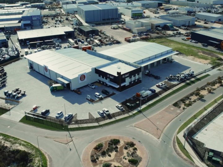 Aerial shot of industrial Hardstand